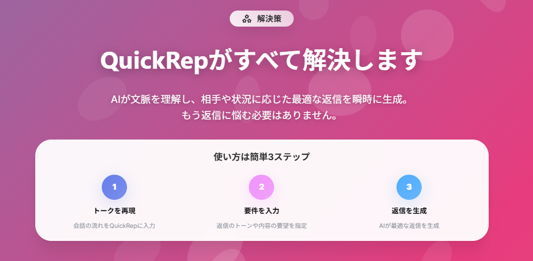 QuickRep 画面イメージ